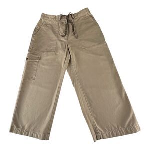 LAUREN RALPH LAUREN Tan Capri Stretch Pants‎ Zip Fly Pockets Women's Size 6